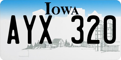 IA license plate AYX320