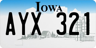 IA license plate AYX321