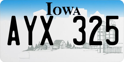 IA license plate AYX325