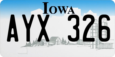 IA license plate AYX326