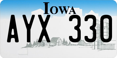 IA license plate AYX330