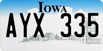 IA license plate AYX335
