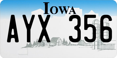 IA license plate AYX356