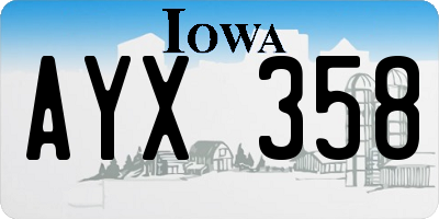 IA license plate AYX358