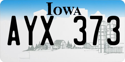 IA license plate AYX373