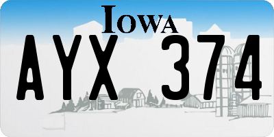 IA license plate AYX374