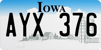 IA license plate AYX376