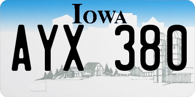 IA license plate AYX380