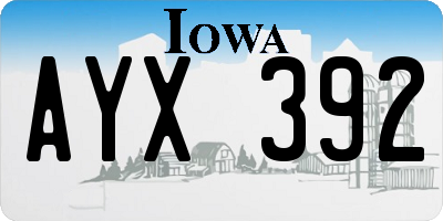 IA license plate AYX392