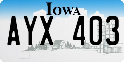 IA license plate AYX403