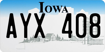 IA license plate AYX408
