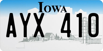 IA license plate AYX410