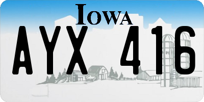 IA license plate AYX416
