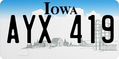IA license plate AYX419