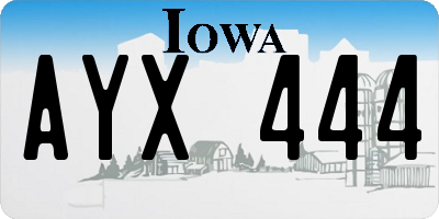 IA license plate AYX444