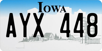 IA license plate AYX448