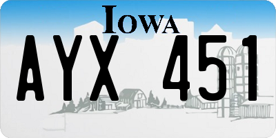 IA license plate AYX451