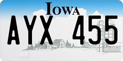 IA license plate AYX455