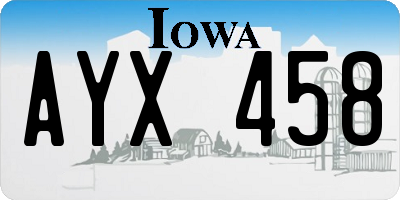 IA license plate AYX458