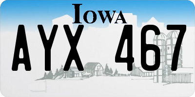 IA license plate AYX467