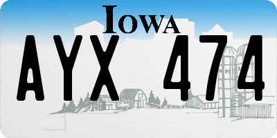 IA license plate AYX474