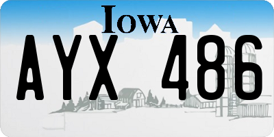 IA license plate AYX486