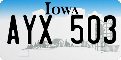 IA license plate AYX503