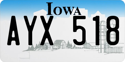 IA license plate AYX518