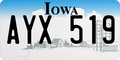IA license plate AYX519