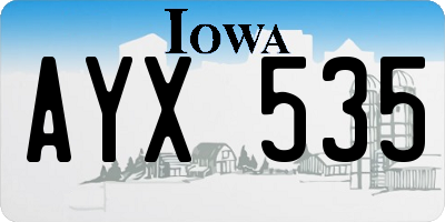 IA license plate AYX535