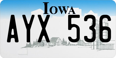 IA license plate AYX536