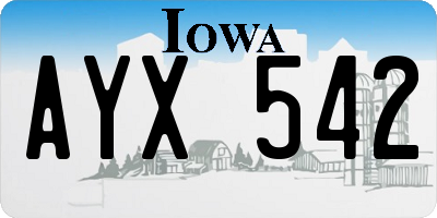 IA license plate AYX542