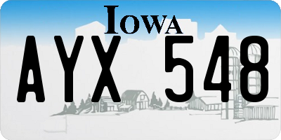 IA license plate AYX548