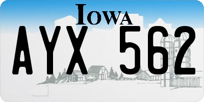 IA license plate AYX562