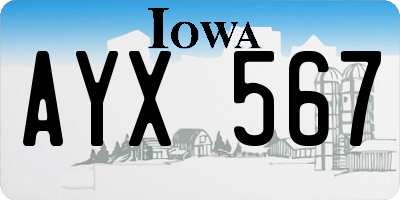 IA license plate AYX567