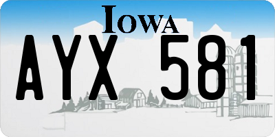 IA license plate AYX581
