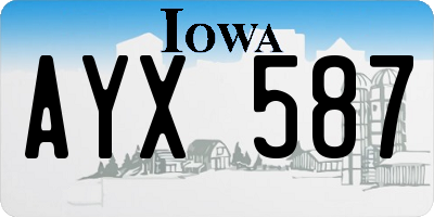 IA license plate AYX587