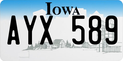 IA license plate AYX589