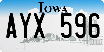 IA license plate AYX596
