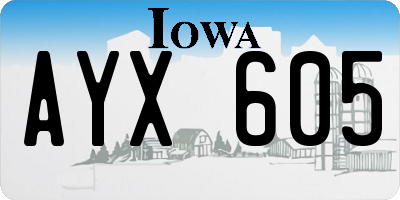 IA license plate AYX605