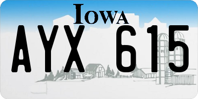 IA license plate AYX615