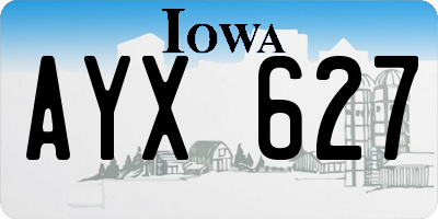IA license plate AYX627