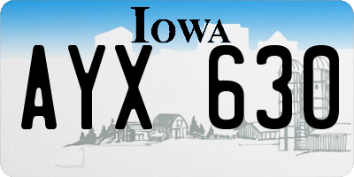 IA license plate AYX630