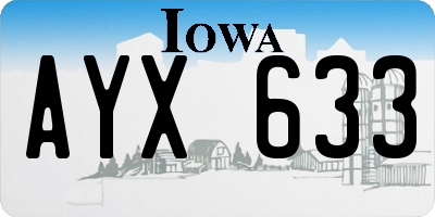 IA license plate AYX633