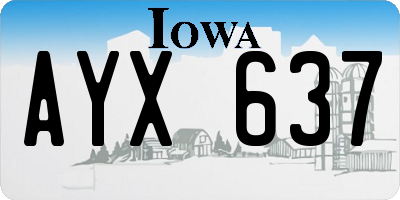 IA license plate AYX637