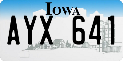 IA license plate AYX641