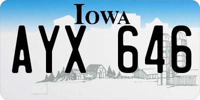 IA license plate AYX646