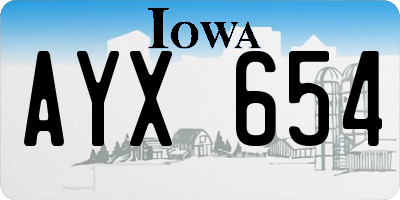 IA license plate AYX654
