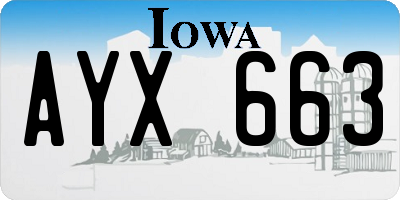 IA license plate AYX663