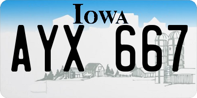 IA license plate AYX667